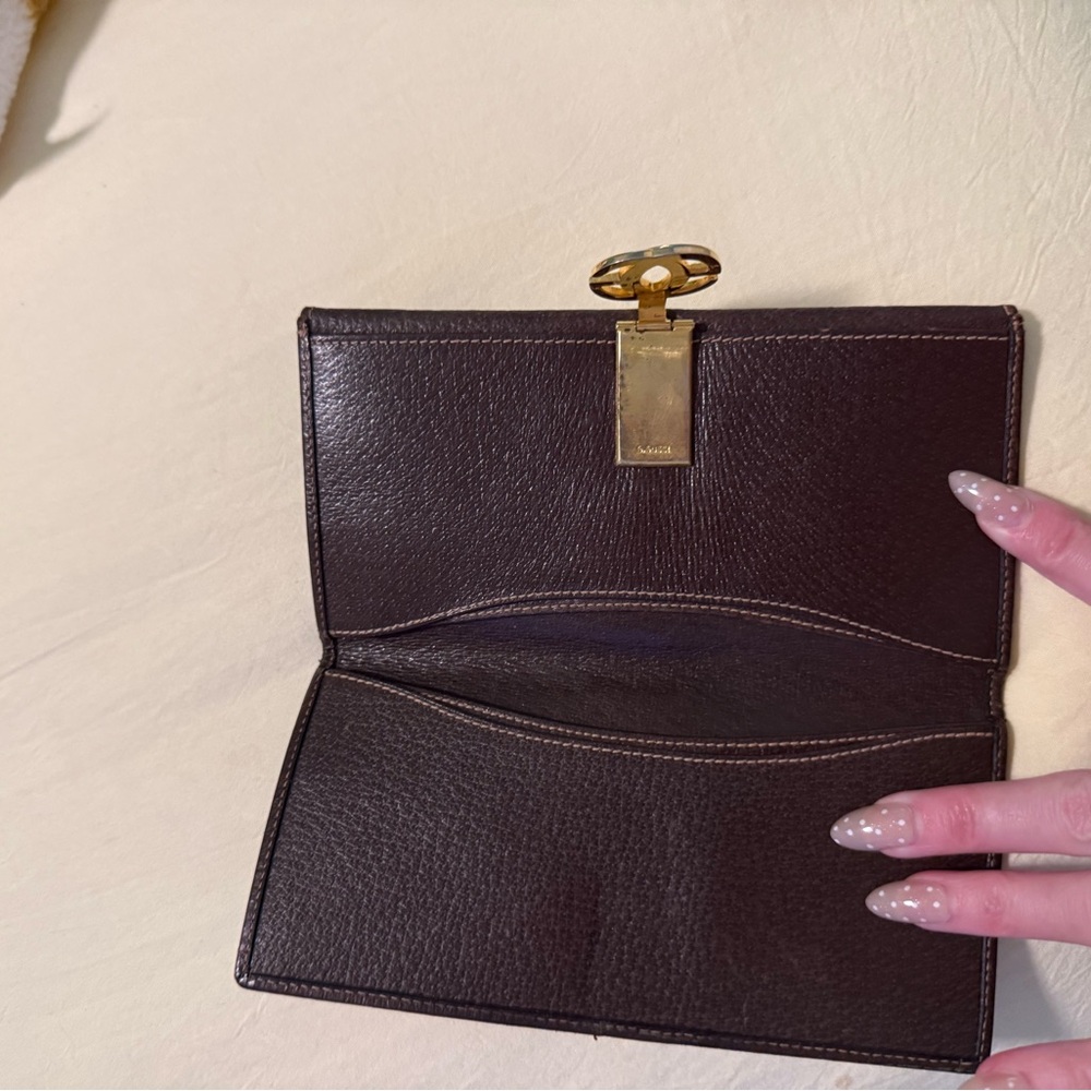 Gucci Brown Monogram Continental Wallet - Picture 3 of 6